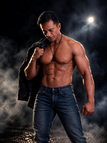 Muscular member in dramatic lighting
